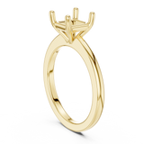 Gold Ring DDLR-032, Asscher center stone, Yellow Gold, view 1