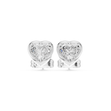 Gold Jewelry DDER-001, Heart center stone, White Gold, view 4