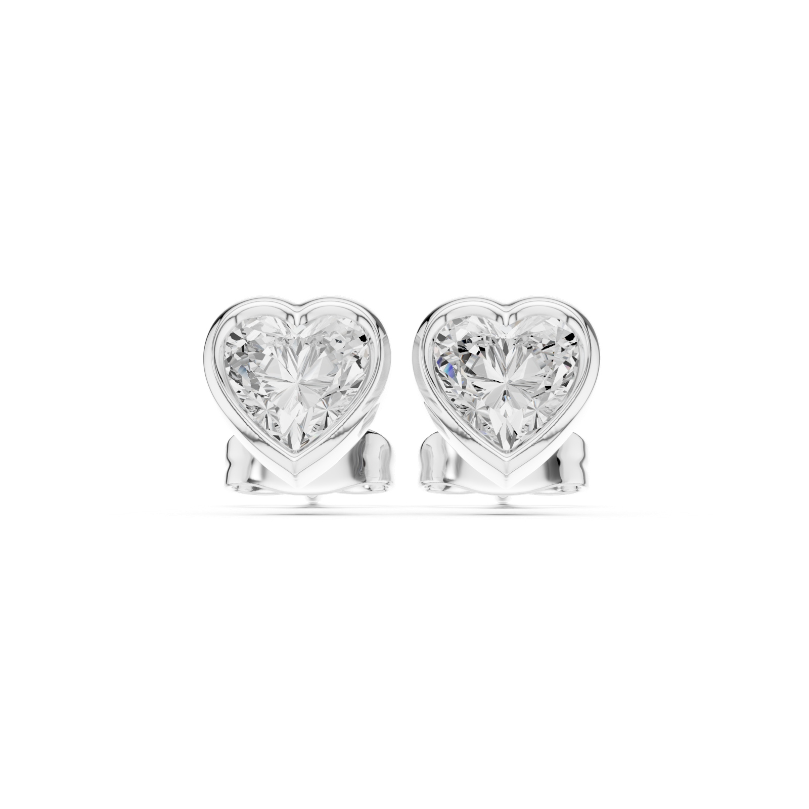 Gold Jewelry DDER-001, Heart center stone, White Gold, view 4