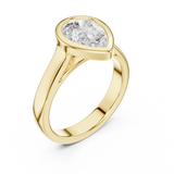 Gold Jewelry L36-3, Pear center stone, Yellow Gold, view 2