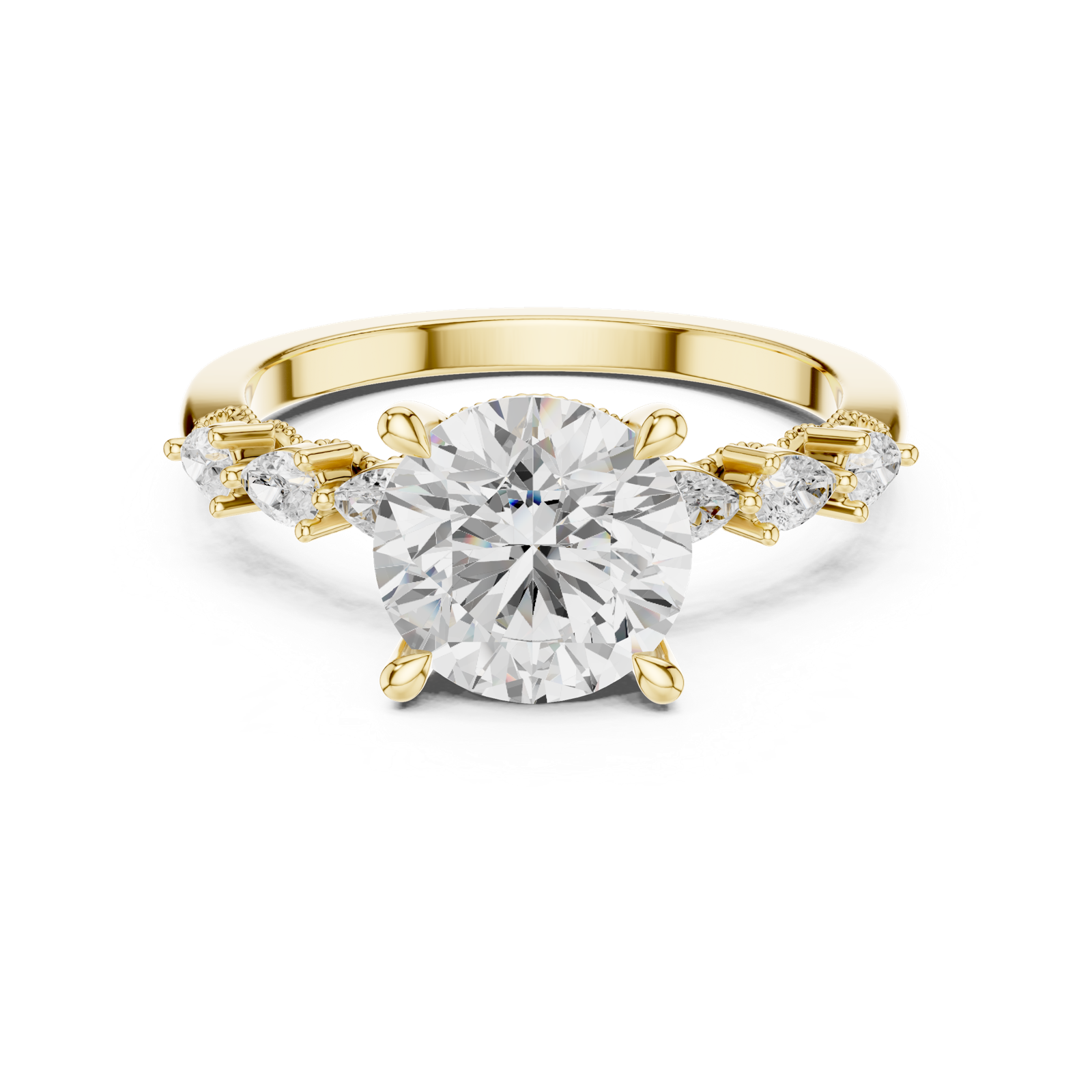 Gold Ring DDLR-1008, Yellow Gold, view 4