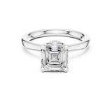 Gold Ring DDLR-176, Asscher center stone, White Gold, view 4