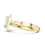 Gold Ring, Emerald center stone, Yellow Gold, view 3