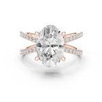 Gold Jewelry L36-25, Oval center stone, Rose Gold