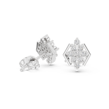 14K Solid Gold Lab Diamond Cluster Earrings, White Gold, view 1