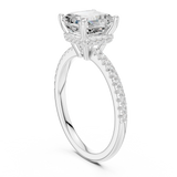 Gold Ring DDLR-177, Asscher center stone, White Gold, view 1