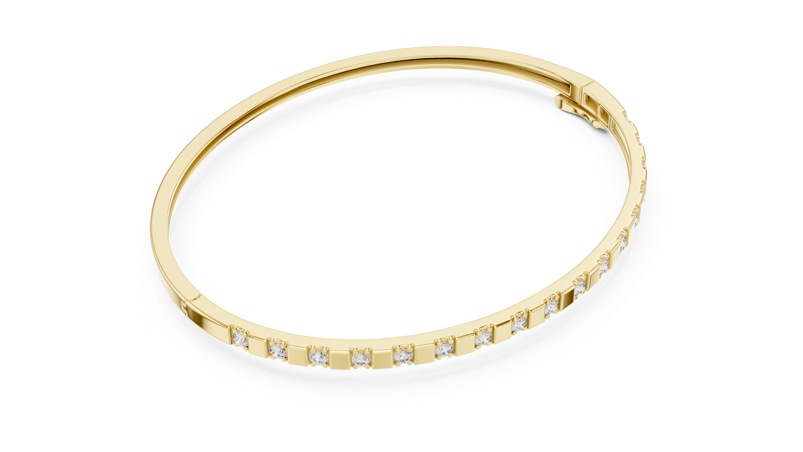 14K Solid Gold Lab Diamond Bracelet, Yellow Gold, view 2