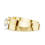 14K Solid Gold Lab Diamond Solitaire Ring, Yellow Gold, view 3