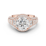Gold Ring, Round center stone, Rose Gold