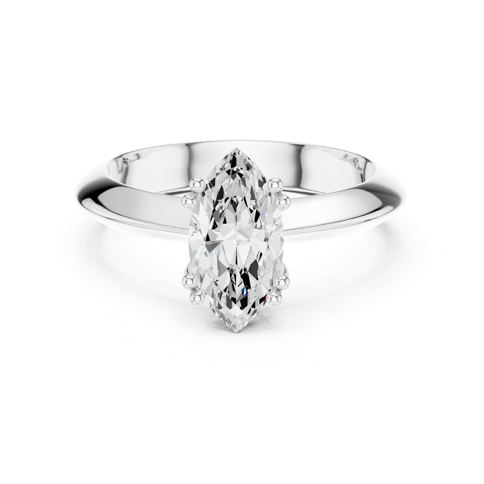 Gold Jewelry L36-8, Marquise center stone, White Gold, view 4