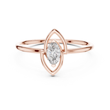 Gold Ring HLR-197, Rose Gold, view 4