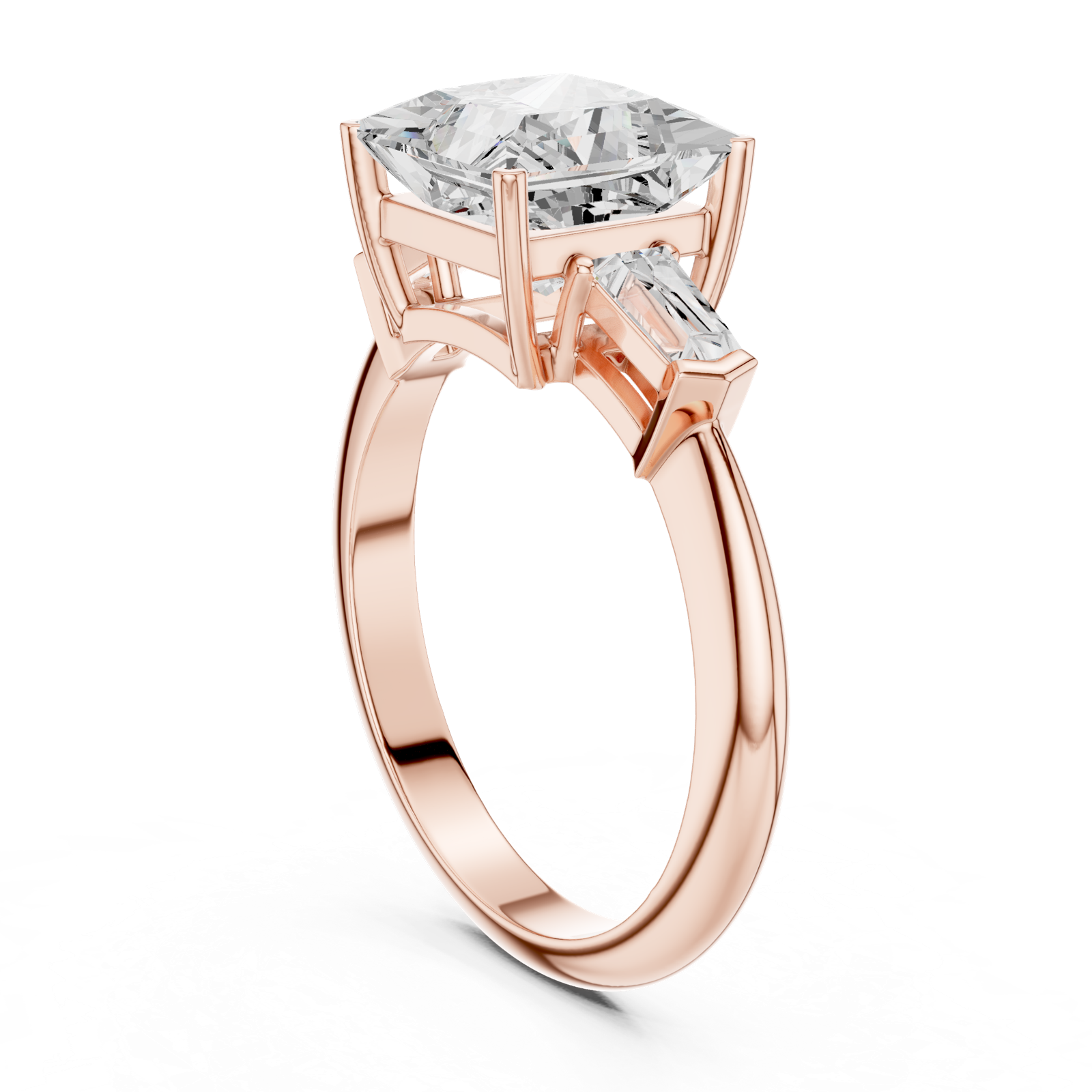Gold Jewelry L35-67, Princess center stone, Rose Gold, view 1