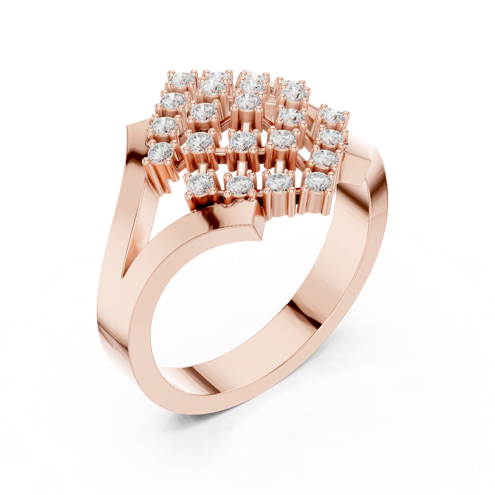 Gold Ring DDLR-461, Rose Gold, view 2