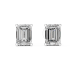 14K Solid Gold Lab Diamond Stud Earrings, White Gold