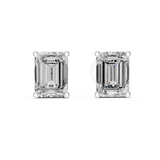 14K Solid Gold Lab Diamond Stud Earrings, White Gold