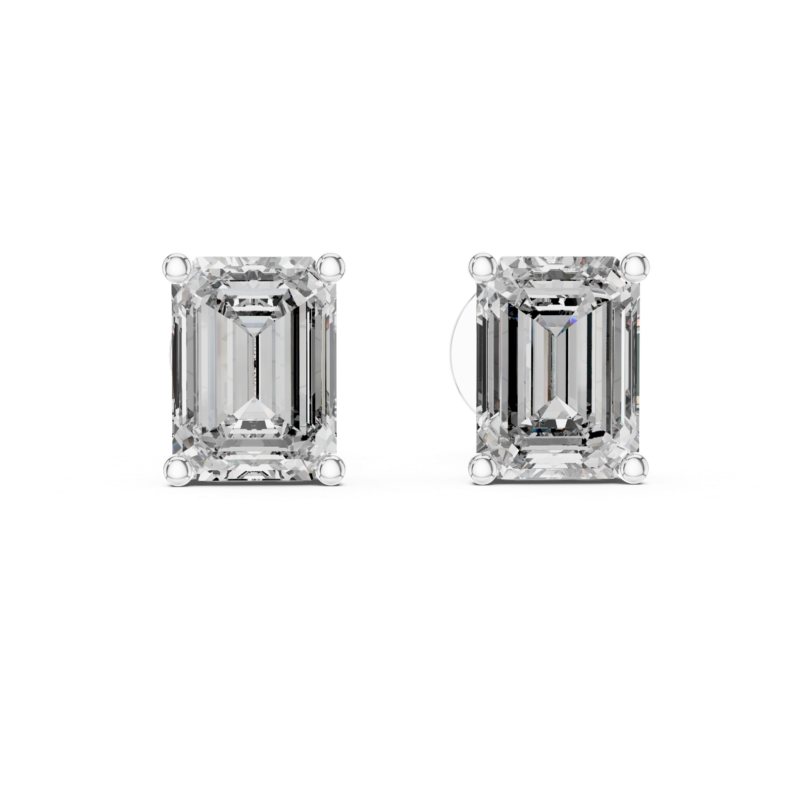 14K Solid Gold Lab Diamond Stud Earrings, White Gold