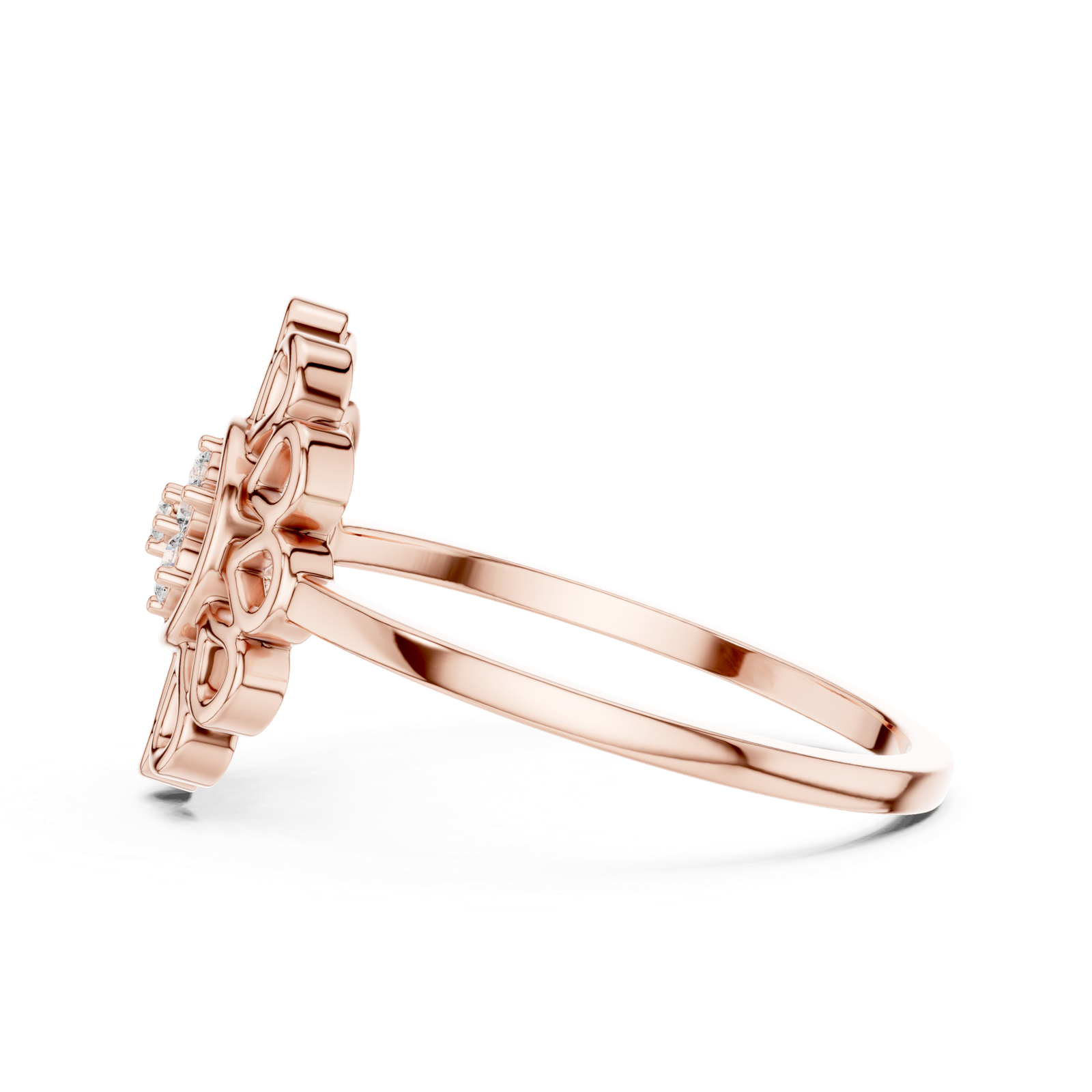 Gold Ring DR-6252, Rose Gold, view 3