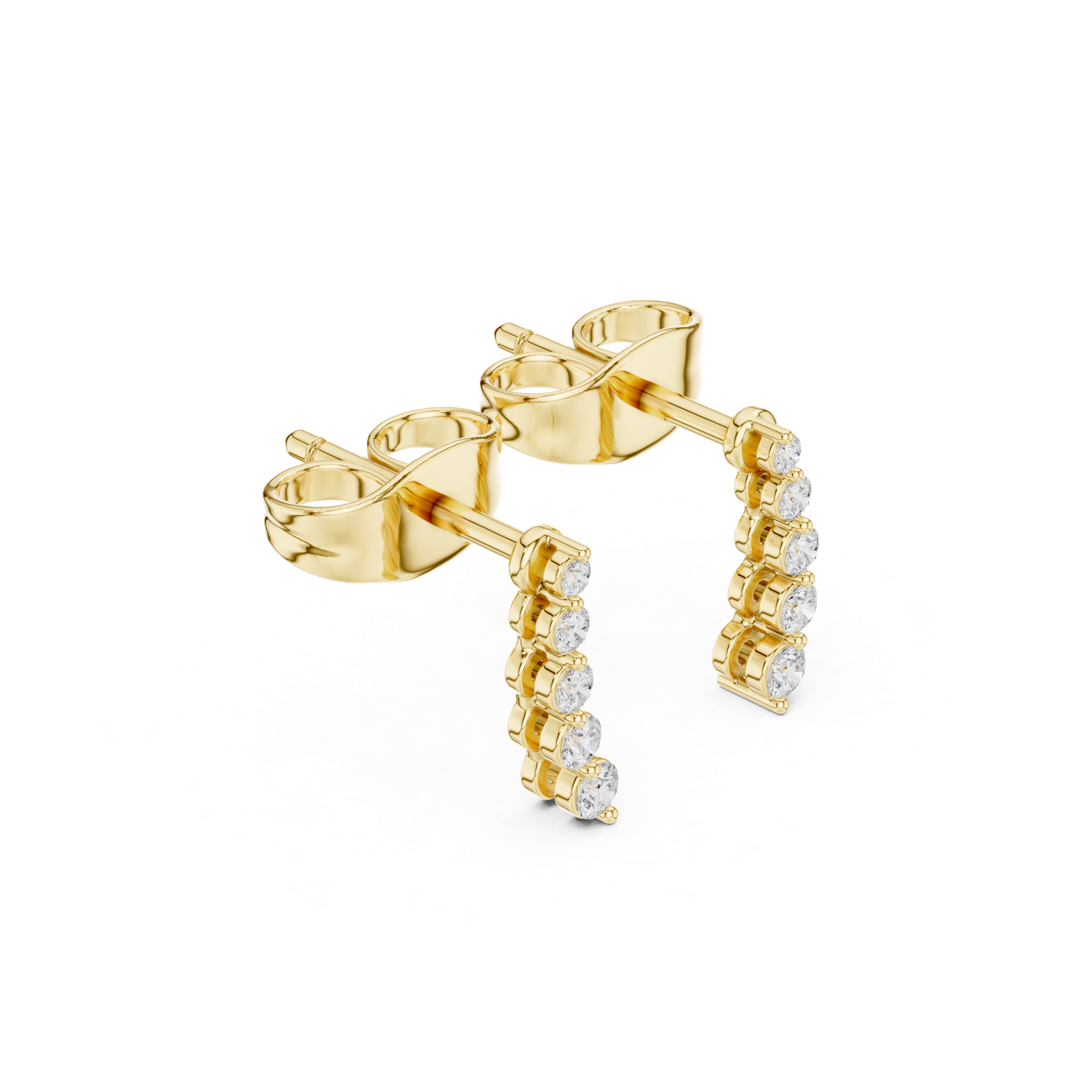 Gold Earrings SBER(32), Yellow Gold, view 1