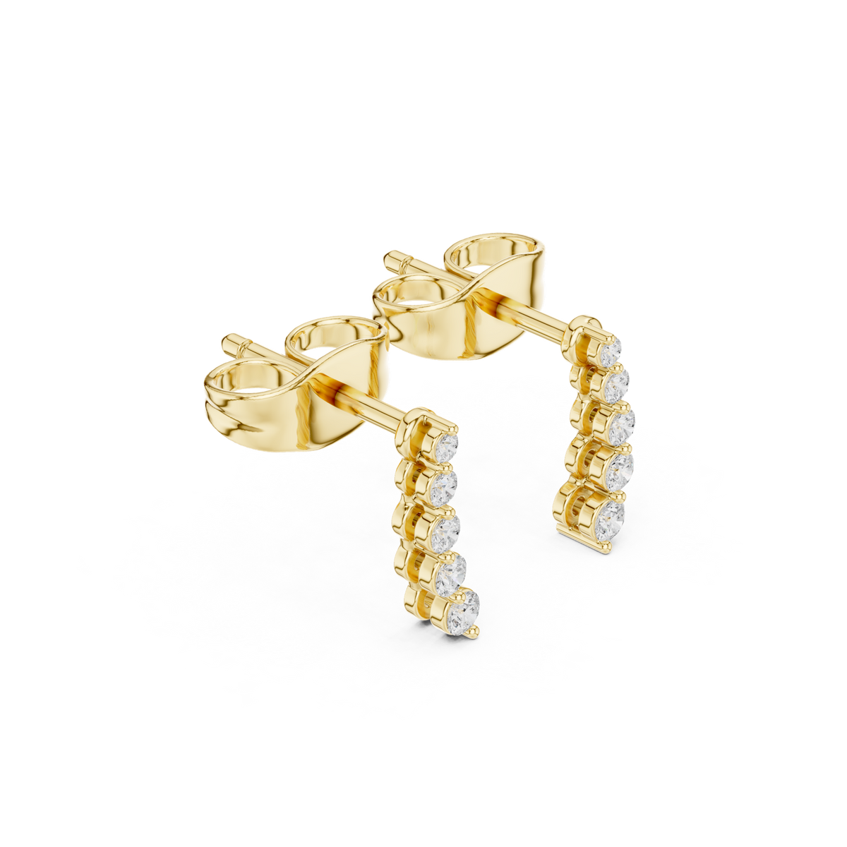 Gold Earrings SBER(32), Yellow Gold, view 1