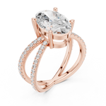 Gold Jewelry L36-25, Oval center stone, Rose Gold, view 2