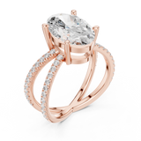 Gold Jewelry L36-25, Oval center stone, Rose Gold, view 2