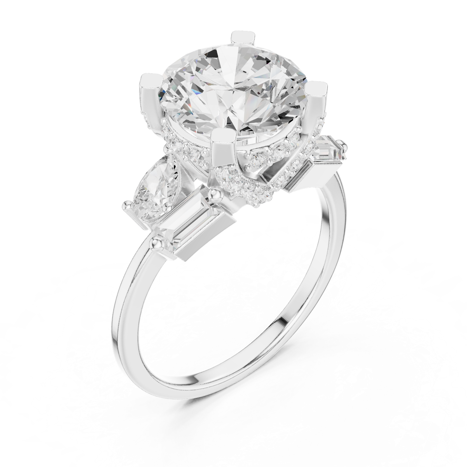 Gold Ring DDLR-447, White Gold, view 2