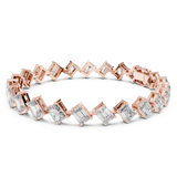 14K Solid Gold Lab Diamond Bracelet, Rose Gold, view 1