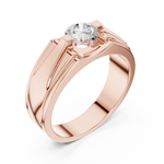 14K Solid Gold Lab Diamond Solitaire Ring, Rose Gold, view 2