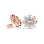 Gold Earrings AER-44, Rose Gold, view 1