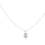 14K Solid Gold Lab Diamond Solitaire Pendant Necklace, White Gold, view 1