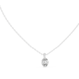 14K Solid Gold Lab Diamond Solitaire Pendant Necklace, White Gold, view 1
