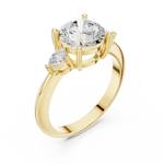 Gold Jewelry L35-66, Round center stone, Yellow Gold, view 2