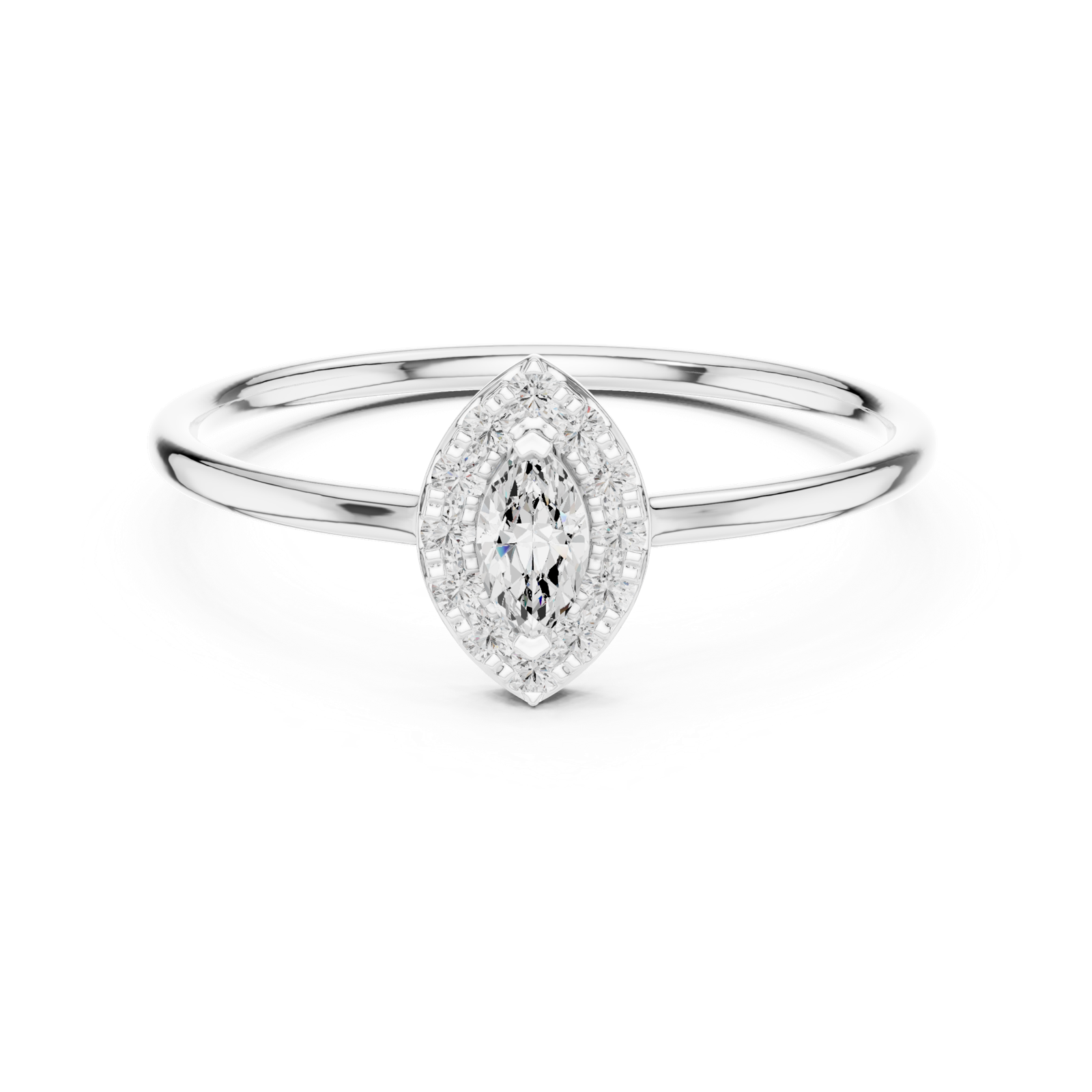 Gold Ring HLR-204, White Gold, view 4