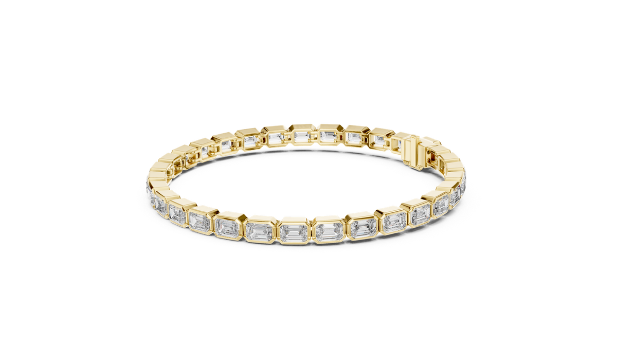 14K Solid Gold Lab Diamond Bracelet, Yellow Gold, view 1