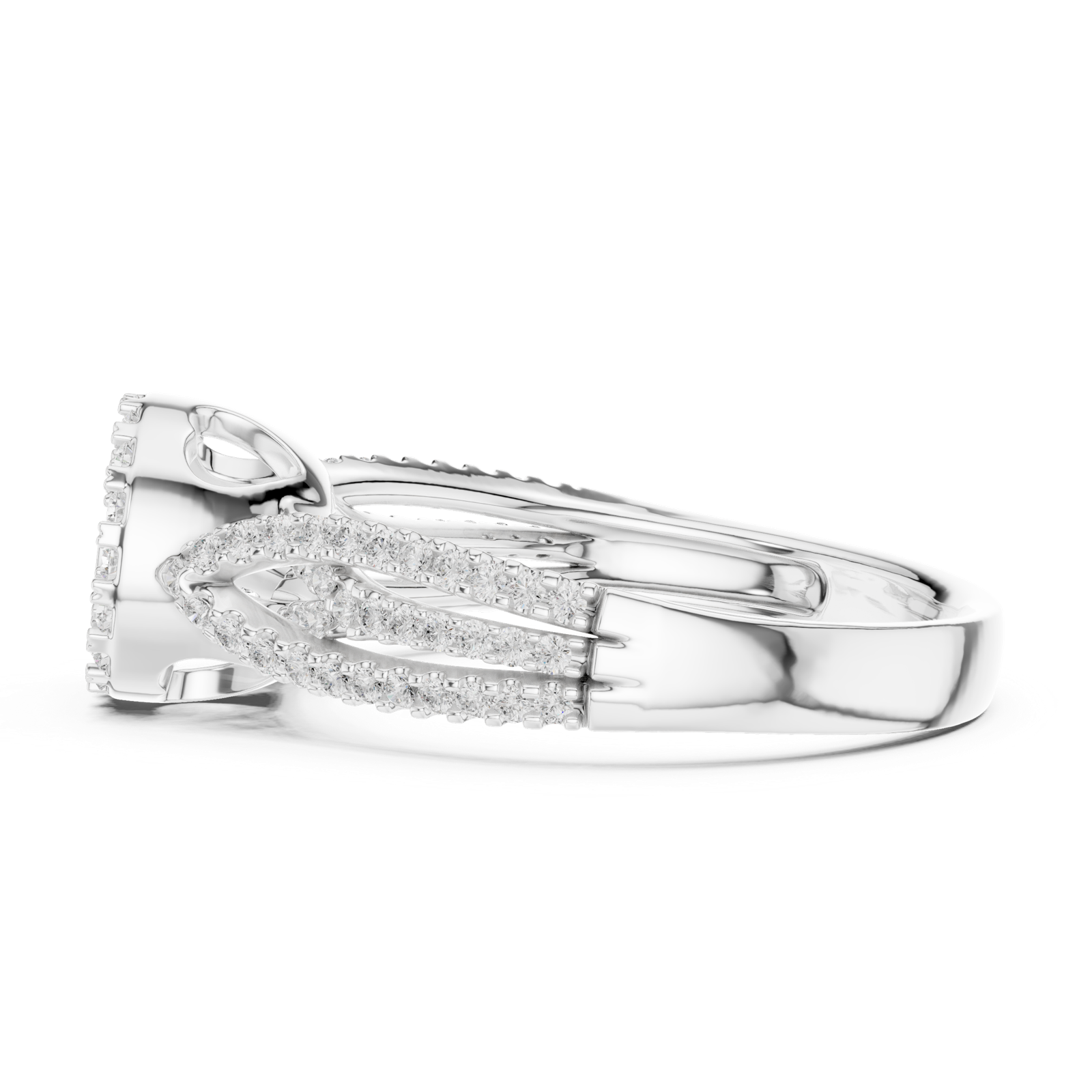 Gold Ring DDLR-755, White Gold, view 3