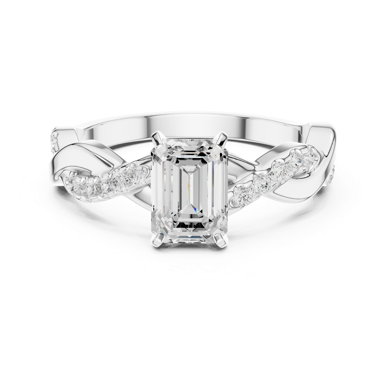 Gold Ring DDLR-1071, White Gold, view 4