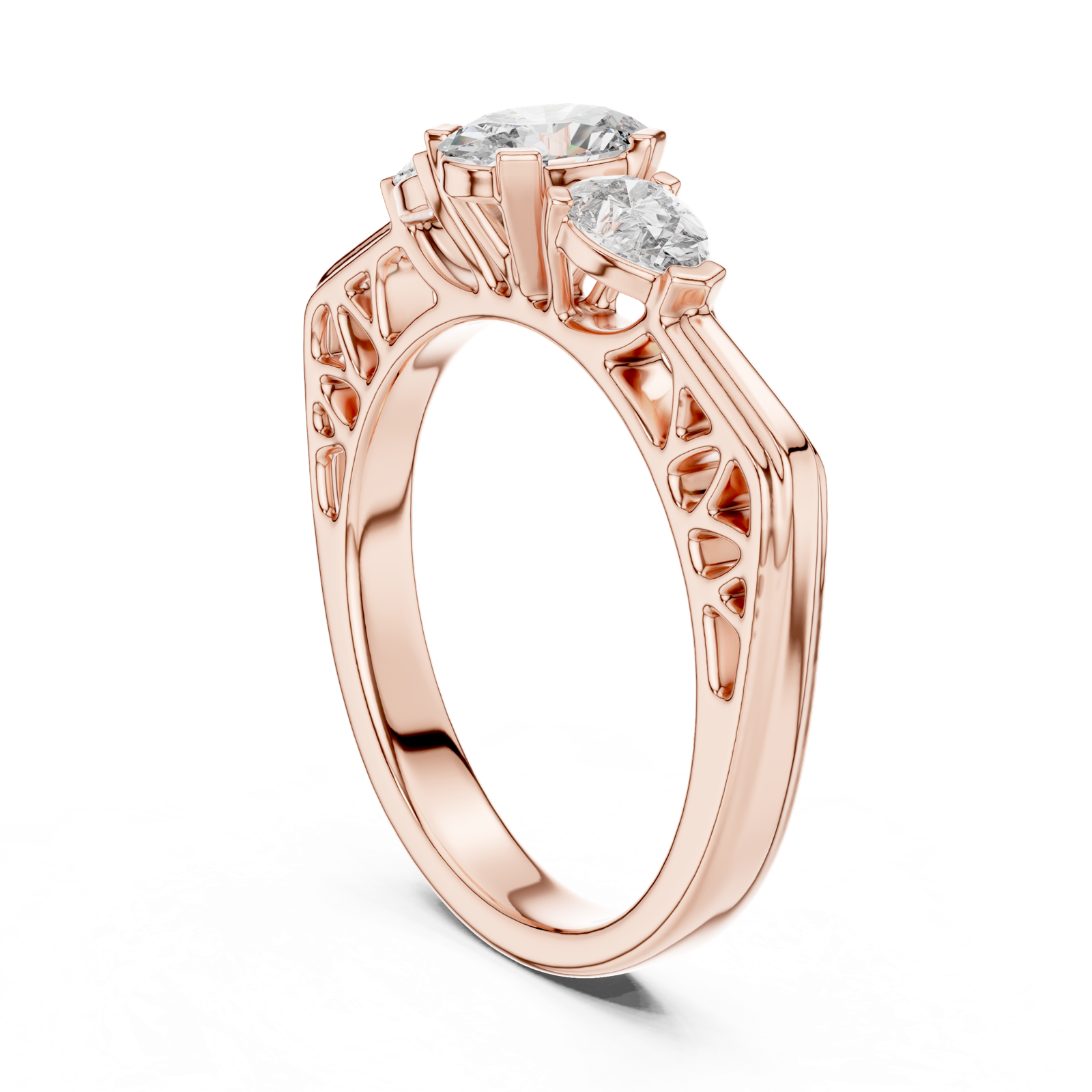 Gold Ring LR-0031, Rose Gold, view 1