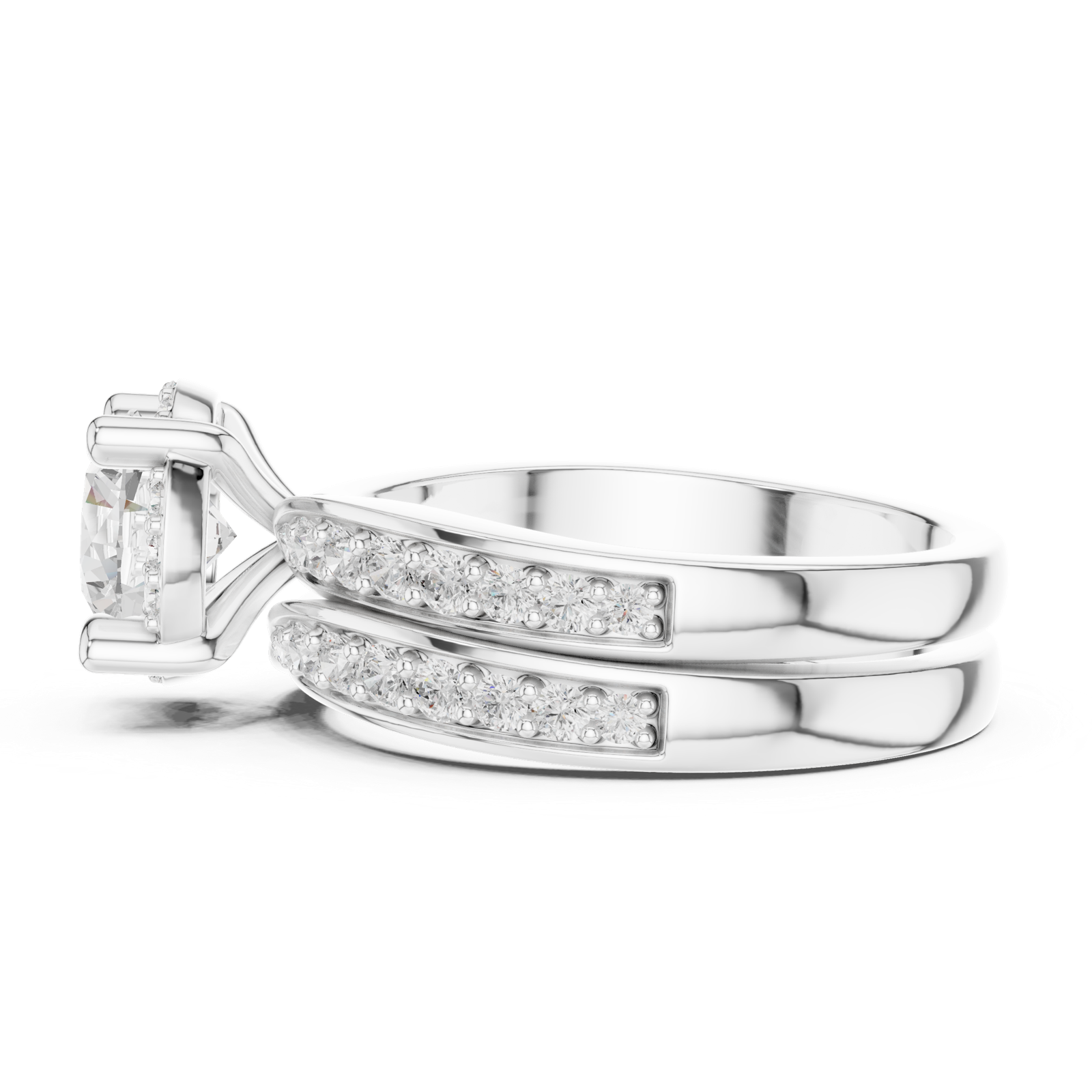 Gold Ring DDLR-294, White Gold, view 3