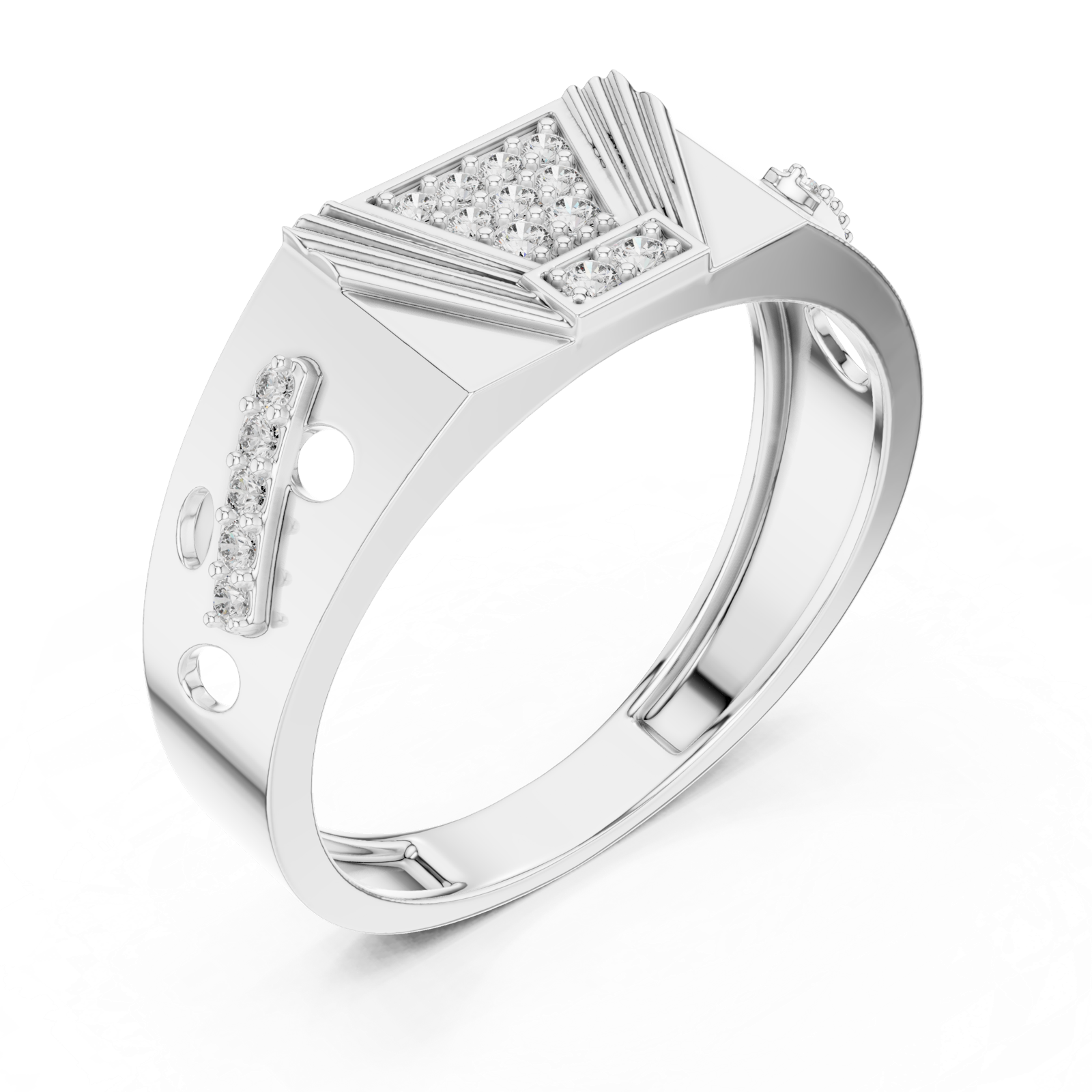 Gold Ring LR-01 (31), White Gold, view 2