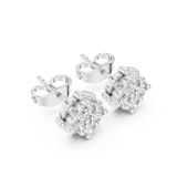 Gold Earrings 9-10050E, White Gold, view 2