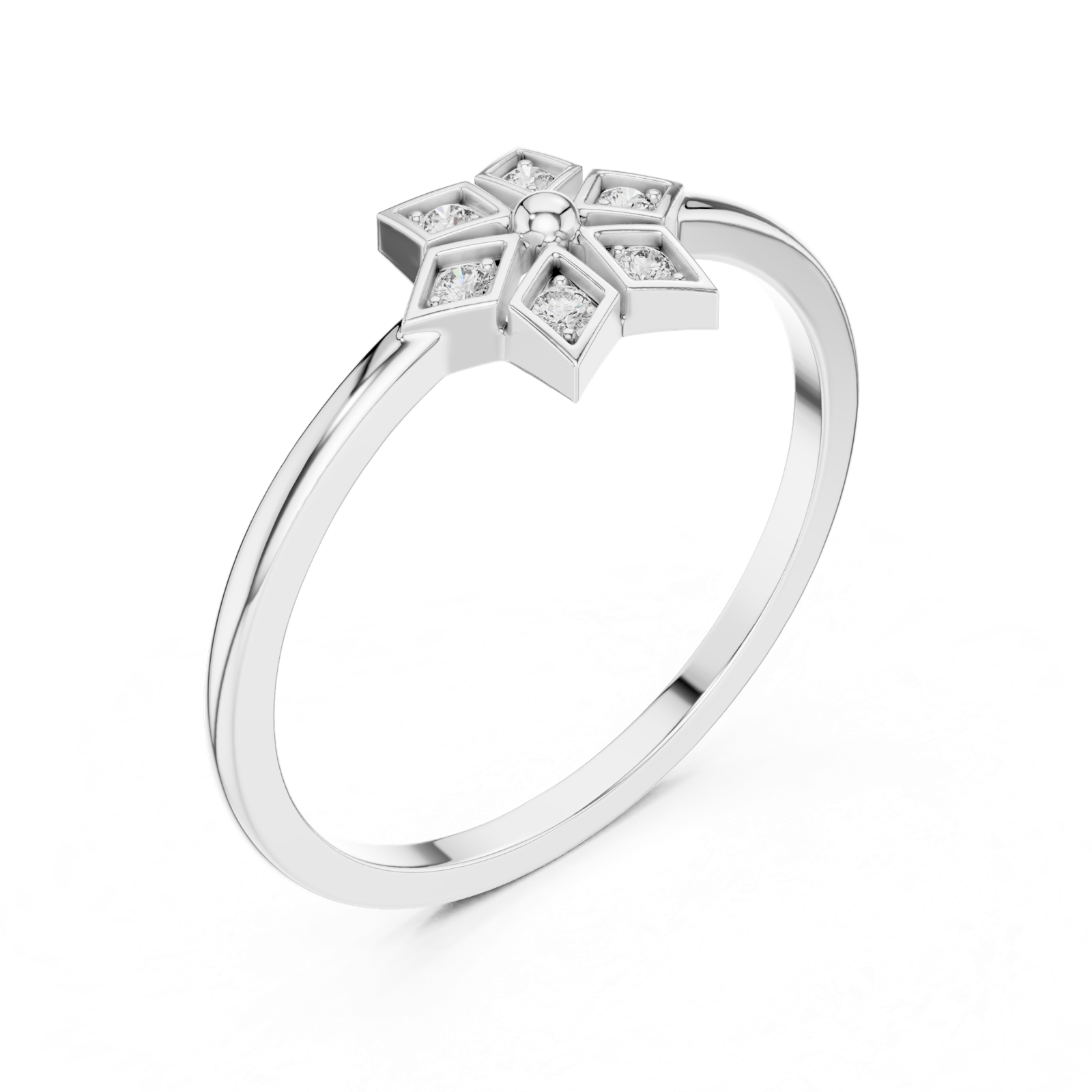 Gold Ring DR-6258, White Gold, view 2