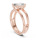 Gold Jewelry L36-9, Radiant center stone, Rose Gold, view 1