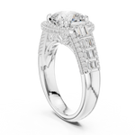 Gold Ring, Cushion center stone, White Gold, view 1