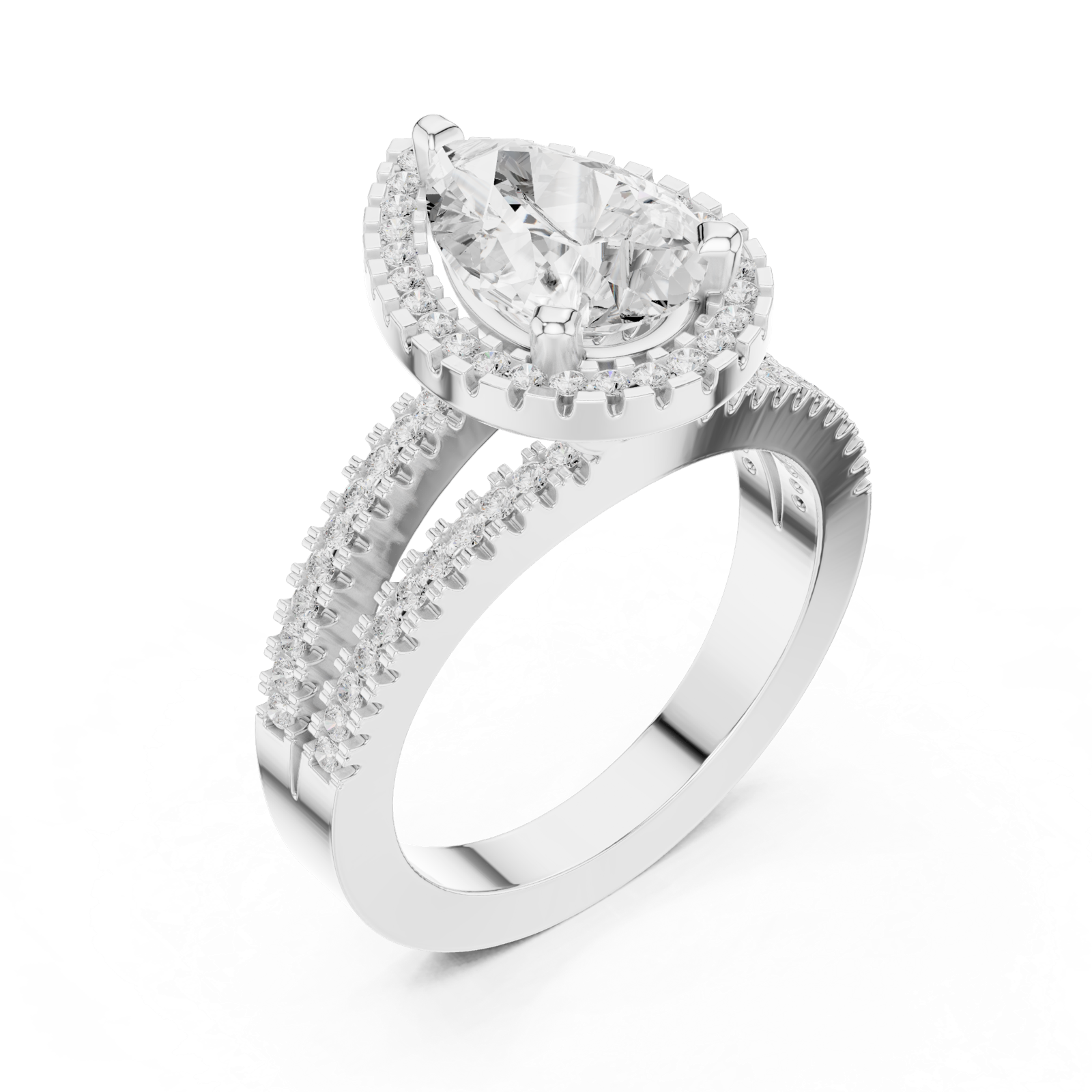 Gold Ring DDLR-350, White Gold, view 2