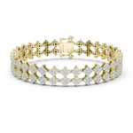 14K Solid Gold Lab Diamond Bracelet, Yellow Gold
