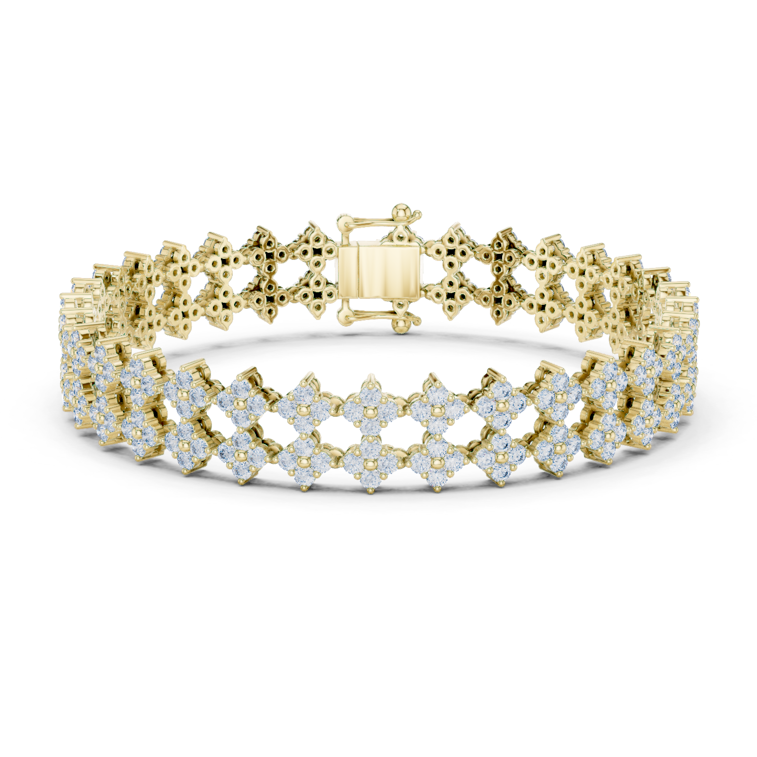 14K Solid Gold Lab Diamond Bracelet, Yellow Gold