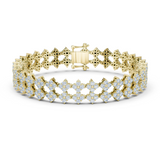 14K Solid Gold Lab Diamond Bracelet, Yellow Gold