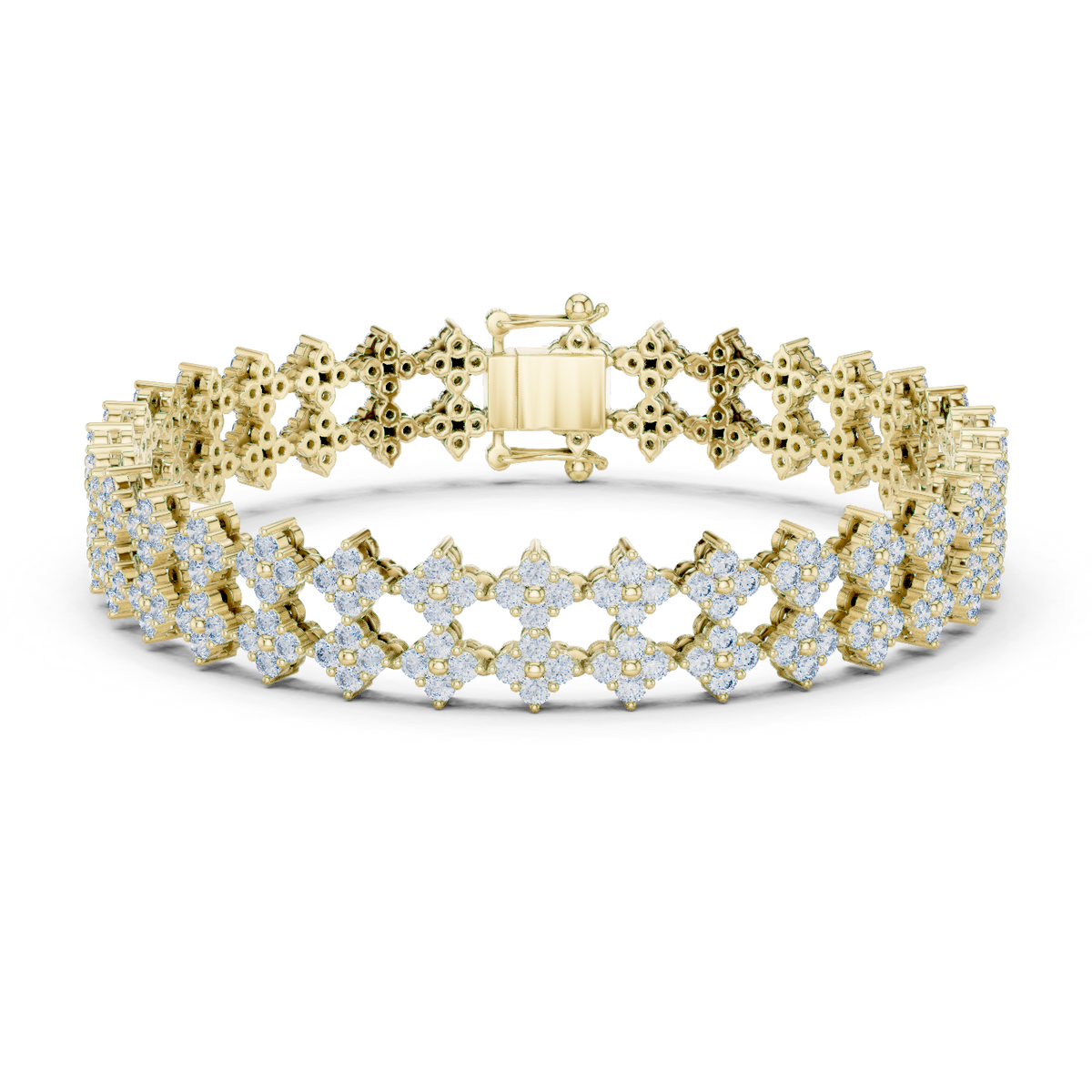 14K Solid Gold Lab Diamond Bracelet, Yellow Gold