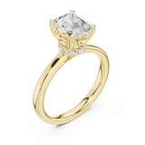 Gold Ring DDLR-176, Radiant center stone, Yellow Gold, view 2