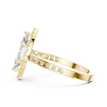 Gold Ring DDLR-349, Marquise center stone, Yellow Gold, view 3